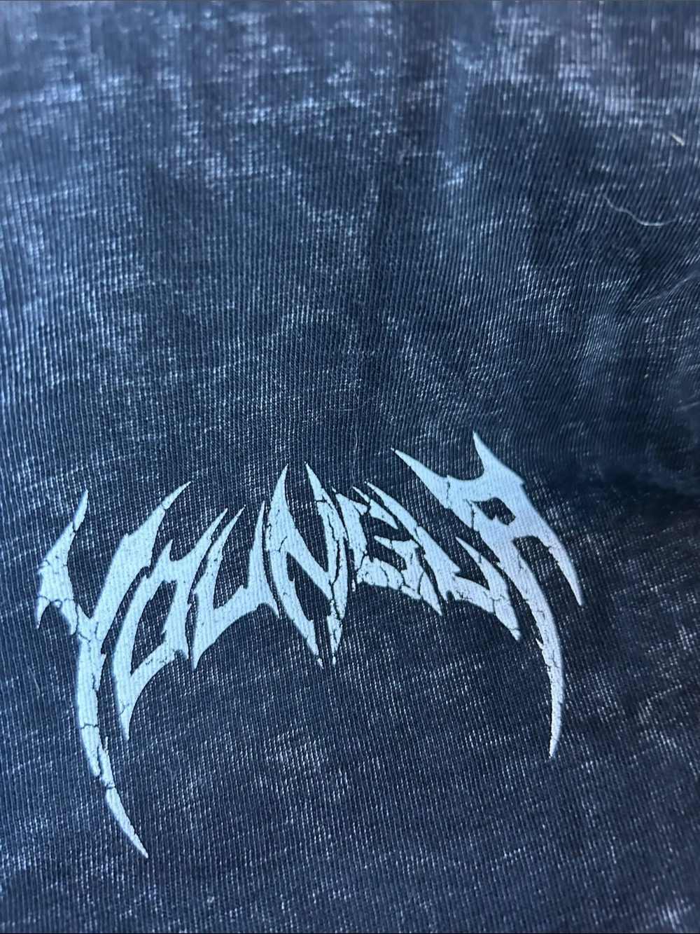 YoungLA Black Acid-Wash Long Sleeve Tee with White Logo - Picture 6 of 8